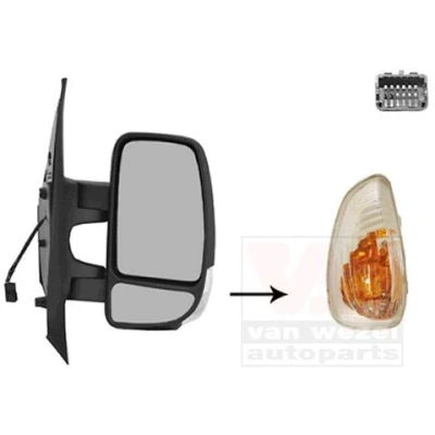 Image of 4419417, 4419422, 4419995, 93167594, 93197495 Wing mirror Van WEZEL 3799802 RENAULT: MASTER 3 Kasten, 3, Bus, NISSAN: NV400