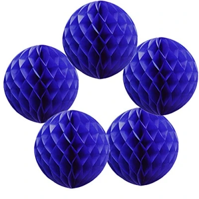 Image of Time to Sparkle 5 Pack Tissue Paper Honeycomb Balls Table Centrepiece Lantern Garland Wedding Decoration Ball royal Blue, 8&quot;(20cm)