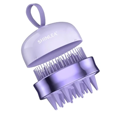 Image of Scalp Massager, SHINLEA Silicone Shampoo Brush for Clean, Double Side Scrub Hair Growth and Head Massage, Wet &amp; Dry Use,2 in 1 Design