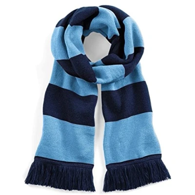Image of Beechfield Stadium Scarf Unisex Adult, Navy Blue / Sky, One size
