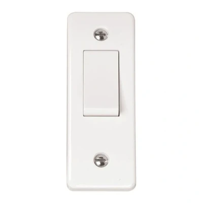 Image of Click Architrave Switch 1 Gang 2 Way 10 Amp White PVC