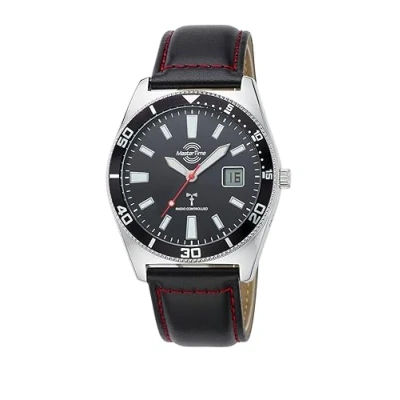 Image of Master Time MTGA 10860 21L Radio Quartz Men&#039;s Watch Analogue Digital with Leather Strap, Sports