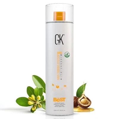 Image of GK Hair Global Keratin The Best (33.8 Fl Oz/1000ml) Smoothing Treatment Professional Brazilian Complex Blowout Straightening For Silky Smooth &amp; Frizz Free