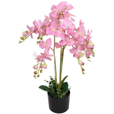 Image of vidaXL Artificial Orchid Plant with Pot 75 cm Pink