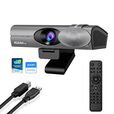 Image of NexiGo Iris, 4K AI Webcam with 1/1.8&quot; Sensor, Onboard Flash Memory, HDR, PiP, DSLR Style Control, Auto Framing/Tracking Flexible FOV, Noise Canceling Mics, for Zoom/Teams/OBS and more