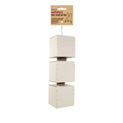 Image of Rosewood Naturals Sweet Grass Box Trio, Treat &amp; Forage Gnaw Toy, for Rabbits, Guinea Pigs, Chinchillas and Degus