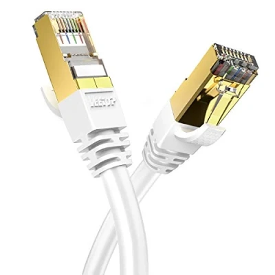 Image of Veetop 5m/16ft CAT8 Ethernet Cable 40Gbps 2000Mhz High Speed Gigabit SFTP Lan Network Internet Cables with RJ45 Gold Plated Connector for Use of Smart Office Home System iOT Gaming (1 Pack)