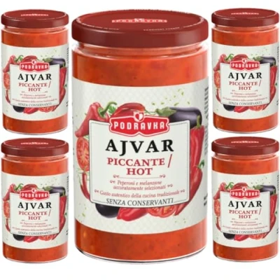 Image of Podravka Hot Ajvar Sauce Sandwich 690 Grams x 5 Pieces by Pufai Grocery