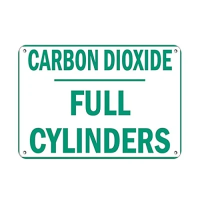 Image of Warning Sign Carbon Dioxide Full Cylinders Hazard Flammable Road Business 6X8 Inches Aluminum Metal Tin