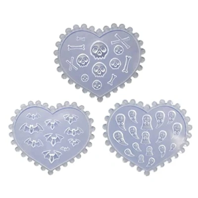 Image of FOLODA Silicone Mould,Jewelry Casting Molds,3Pcs/Set 3D Molds Nails Art Carving Mold for Decorations Supplies Templates Manicure Tool Jewelry Making Handmade Crafts