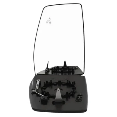 Image of Clip on Heated Base Wide angle Wing Mirror Glass With Blind Sport Alert Lane assist, fits Ford Transit Custom 2014 to 2023 Left Passenger Side