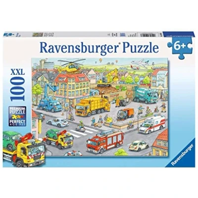 Image of Ravensburger 10558 8 &quot;Vehicles in The City Puzzle (100 Piece)