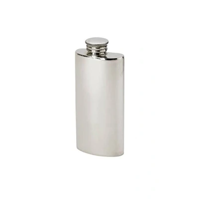 Image of Wentworth Pewter Small Plain Kidney Flask,Hip Flask, Spirit Purse 2oz Capacity
