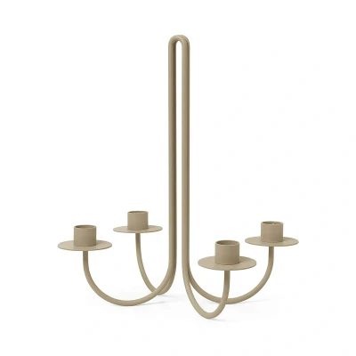 Image of ferm LIVING Candlestick Sway, beige, height 30 cm, iron