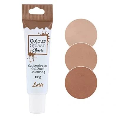 Image of Colour Splash Food Colouring Gel Latte Highly Concentrated Gels, Easy To Use Squeezy Tubes, Edible Ingredients, Transform Plain Cakes Into Bright, Eye Catching Creations 25g