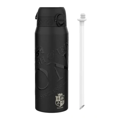 Image of ION8 Thermal Water Bottle 750ml/24oz Leak Proof &amp; BPA Free Insulated Drinking Bottle, Triple Lock Lid to Prevent Spills, Vacuum ThemoShield Stainless Steel, British Irish Lions