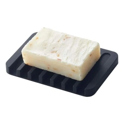 Image of Yamazaki Soap Tray, Silicone, Black, One Size