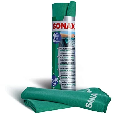 Image of SONAX Microfibre Cloths Plus Inner + Disc (Pack of 2) Extremely Fine without leaving streaks, streaks and lint Item No. 04165410