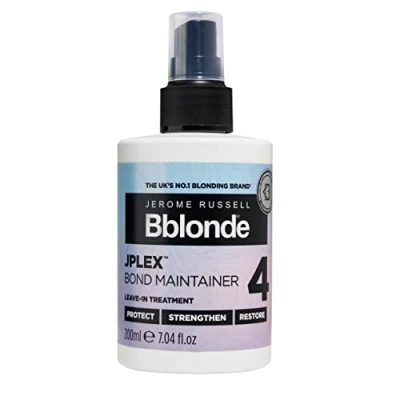 Image of Jerome Russell Bblonde JPLEX 4 Bond Maintainer Hair Treatment to Protect, Strengthen &amp; Restore Damaged Hair, Leave in Conditioner Heat Protection for 200ml