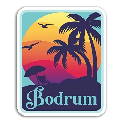 Image of 2 x 10cm Bodrum Vinyl Stickers Turkey Fun Travel Sticker Laptop Luggage #18160 (10cm Tall)
