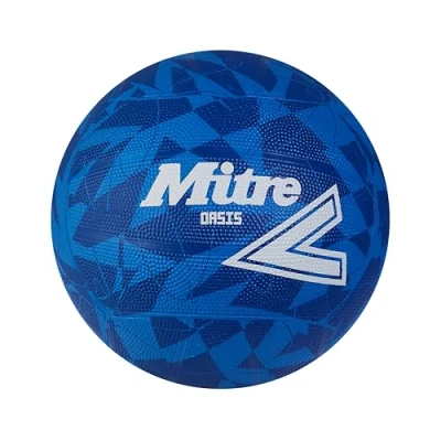 Image of Mitre Oasis Netball Hugely Durable Great Grip Stylish Design, Blue/White, 5