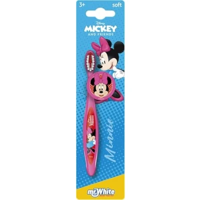 Image of Minnie Mouse Toothbrush with Protection Cap, Suction Cup, Comfortable Handle and Soft Bristles for Kids