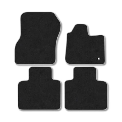 Image of Car Mats Compatible with Renault Zoe (2012 2021) Tailored Fit Grey Carpet Floor Set Accessory Custom 4 Pieces Anti Slip Backing &amp; Binding Trim Edge