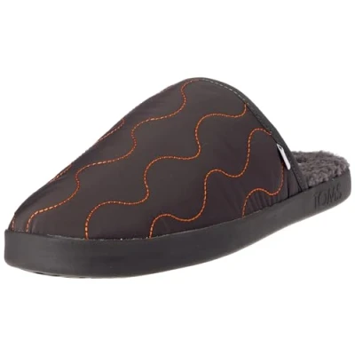 Image of TOMS Men&#039;s Harbor Slipper, Pavement Grey Quilted Cotton Rip Stop/Faux Shearling, 7 UK