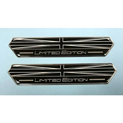 Image of 2 x Union Jack Limited Edition Black and White 100mm Domed Stickers/Decals