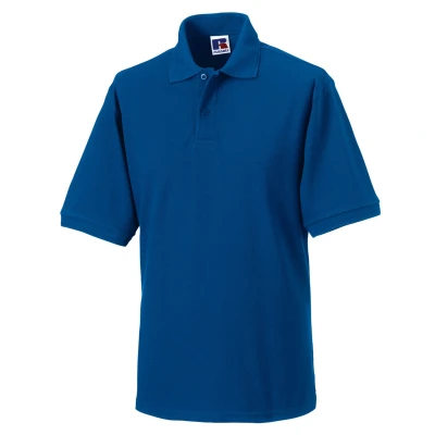 Image of Russell Athletic Mens Polycotton Pique Hardwearing Polo Shirt (Bright Royal Blue) Navy/Blue Size Small