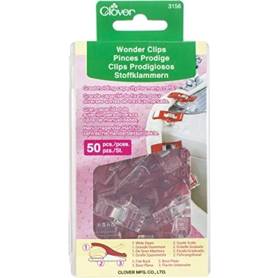 Image of Clover Wonder Clips (50 Pieces), Red, By The Yard