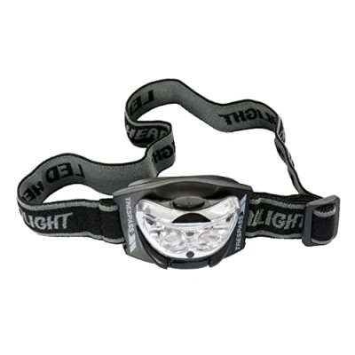 Image of Trespass Guidance, Black, One Size, 3 LED Headtorch (2 White, 1 Red) 7cm x 4cm 4cm, Black