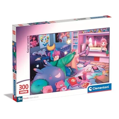 Image of Clementoni Jigsaw Puzzle Game Lovers 300 Pieces Supercolor For Children 9 11 Years, Cartoon, Gift Boy/Girls, Kids, Made In Italy, 21722