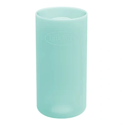 Image of Dr. Brown&#039;s Options+ Glass Baby Bottle Sleeves, 100 Percent Silicone, Narrow Neck, Mint, 8oz/250 ml