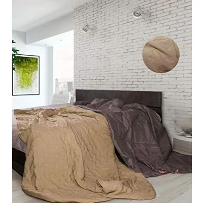Image of Italian Bed Linen Chic Summer Quilt Brown, Double