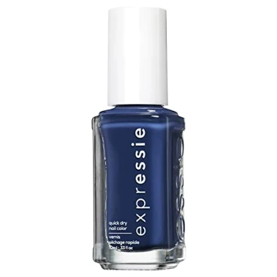 Image of essie Quick Drying Nail Polish Expressie Vegan Formula No Animal Origin No. 445 left on shred, Blue, 1 x 10 ml