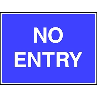 Image of Road Traffic Safety sign No Entry 3mm Aluminium 600mm x 400mm