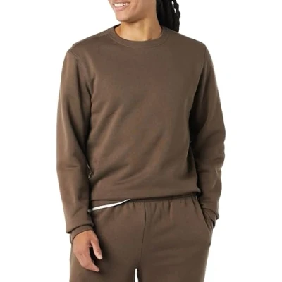 Image of Amazon Essentials Men&#039;s Fleece Crew Neck Sweatshirt (Available in Big &amp; Tall), Medium Brown, L