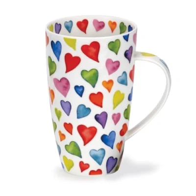 Image of DUNOON Henley Mug with &#039;Warm Hearts&#039; Design by Caroline Bessey