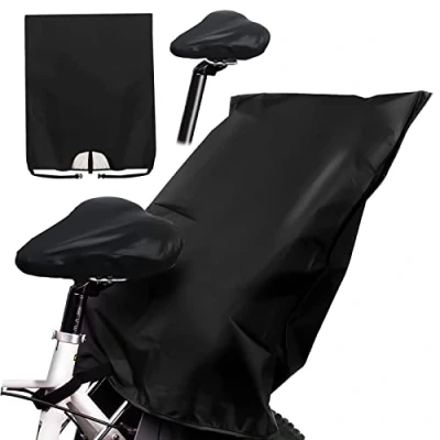 Image of Child Bike Seat Rain Cover, Cover with Reflective Stripes, Waterproof Bicycle Saddle Cushion for