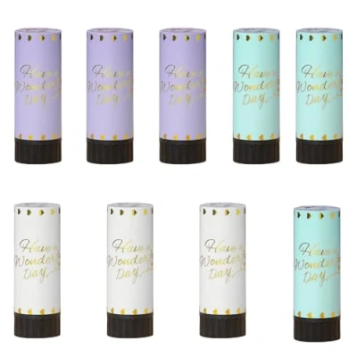Image of 9 Pieces Confetti Salute Cannons, Cannons Biodegradable, Wedding Mini Handheld Fireworks Graduation Celebration