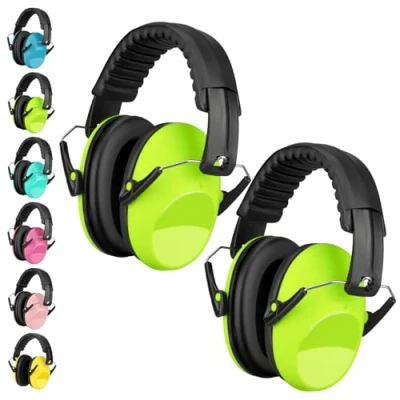 Image of Kids Ear Defenders 2 Pack, BraveKoi Children Noise Cancelling Headphones 26dB SNR Foldable Adjustable Hearing Protection Earmuffs for Autism, Boys, Girls, Toddlers (Age 3 16 Year Old)