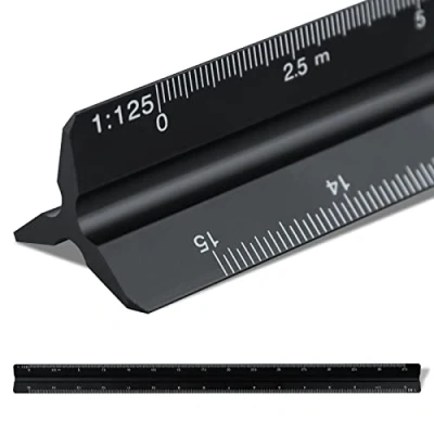 Image of 1 PCS 30 CM Triangular Scale Ruler, Metal ruler,scale ruler architect for Architects, Draftsmen, And Students To Use