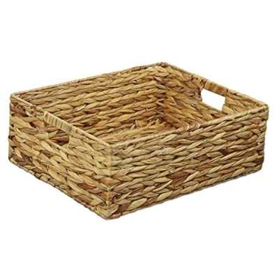 Image of Home ever Water Hyacinth Rectangular Shallow Storage Basket Tray (Medium) HE34