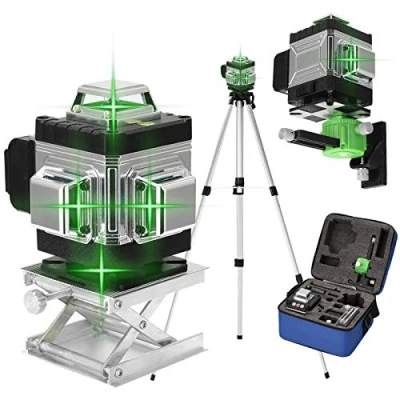 Image of 4x360 Laser Level, 16 Lines Level self Leveling, Cross line Laser, Levels Leveling with Tripod, 3000mAh Rechargeable Battery, Wall Mount, Lifting platform remote Control