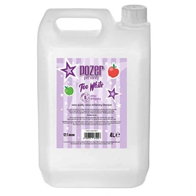 Image of Pozer Too White Dog Shampoo Whitening for Dogs Deep Cleansing &amp; Colour Enhancing Brightens Coats Enhanced Tones Removes Stains on Coat, 4 Litre