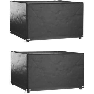 Image of vidaXL Garden Furniture Covers 2 pcs 8 Eyelets 132x132x80 cm Square