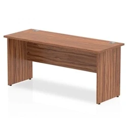 Image of Impulse 1600 x 600mm Straight Office Desk Walnut Top Panel End Leg