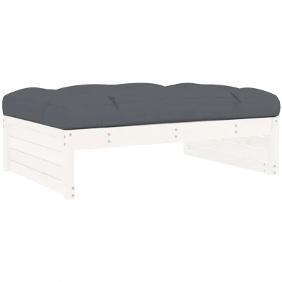 Image of vidaXL Garden Footstool White 120x80 cm Solid Wood Pine