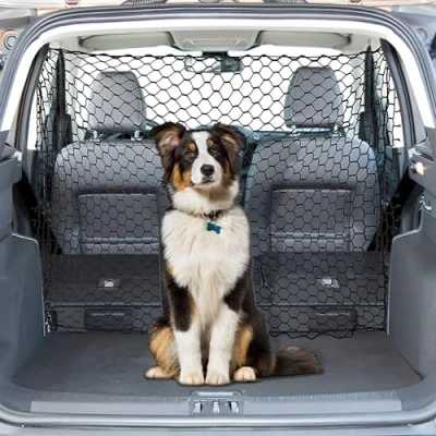 Image of Universal Dog Guard for Car Boot Large Barrier Net Safety Pet Vehicle Mesh Fence Protection Blocks Access To Front Seats Organiser Storage 170 x 80cm